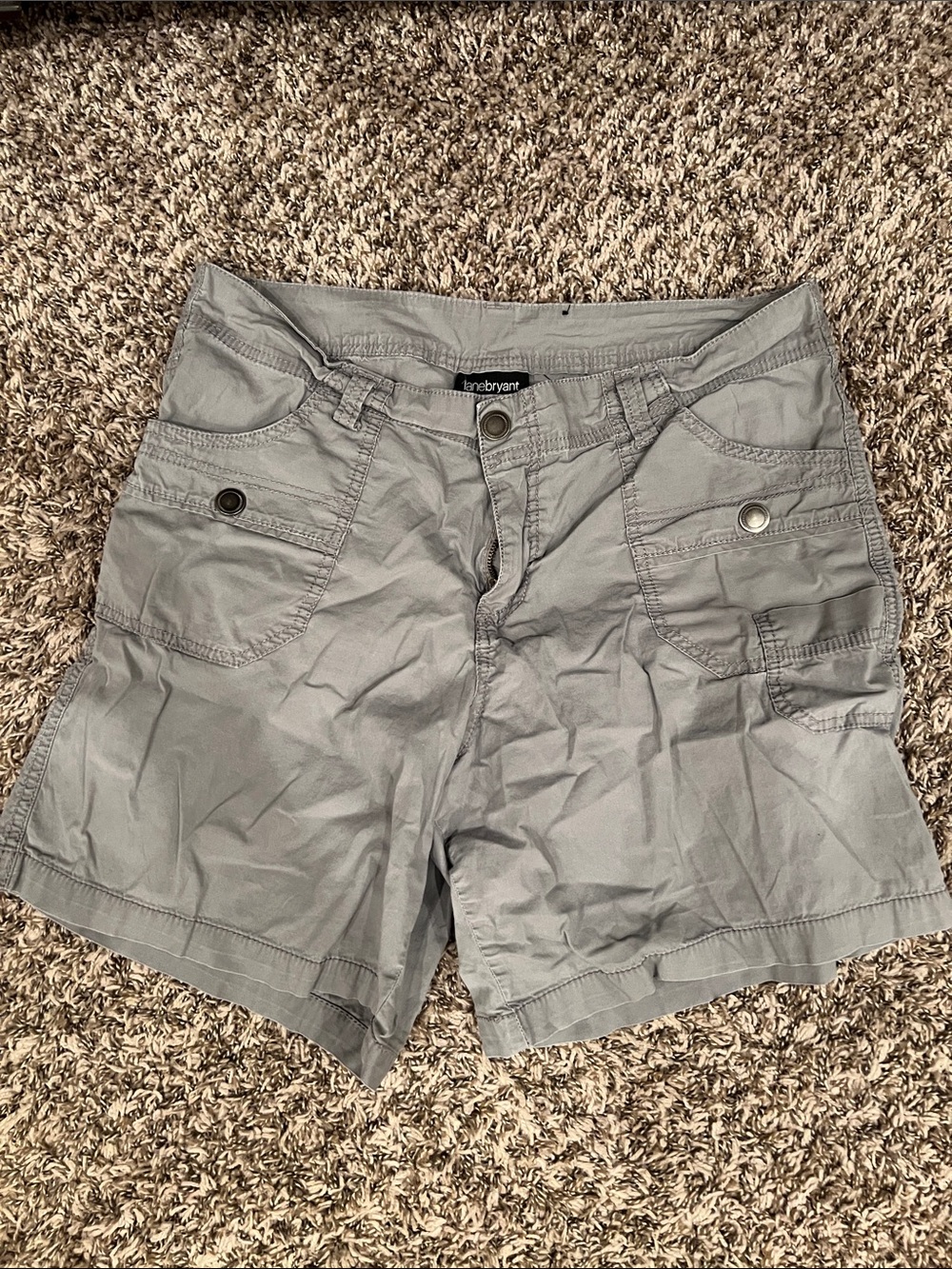Lane Bryant Light Gray Cargo Bermuda Shorts